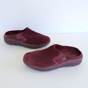 Fitflop Loaff Suede Clog Mule Comfort Slip On Purple